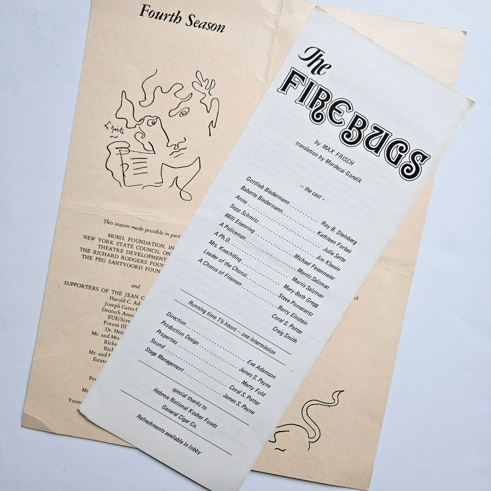 Vintage Playbill Off Broadway Jean Cocteau Repertory Program New York City 1970s